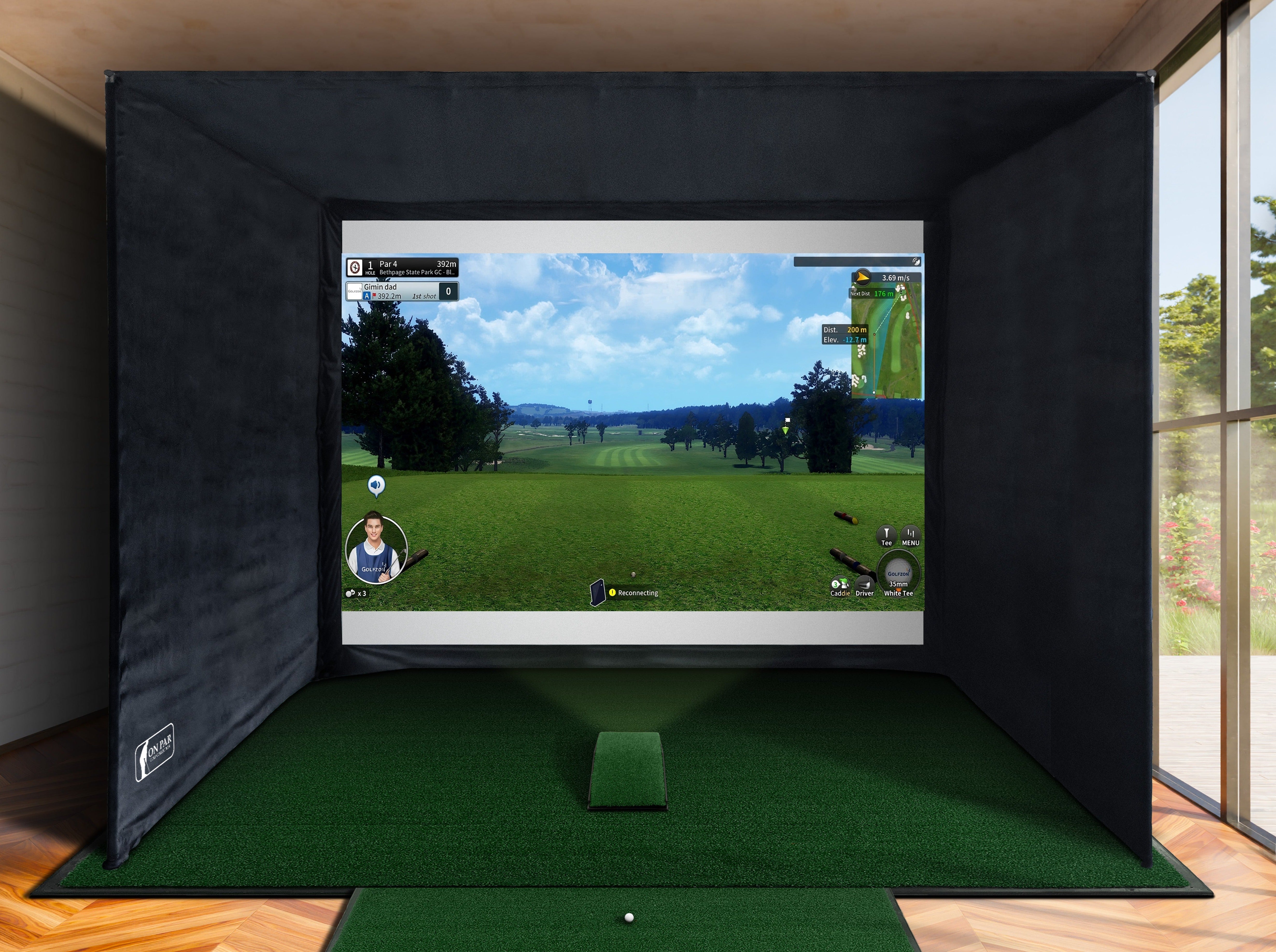 Studio de simulation de golf SimSpace | Rapsodo MLN2Pro | Forfait complet de bricolage de luxe