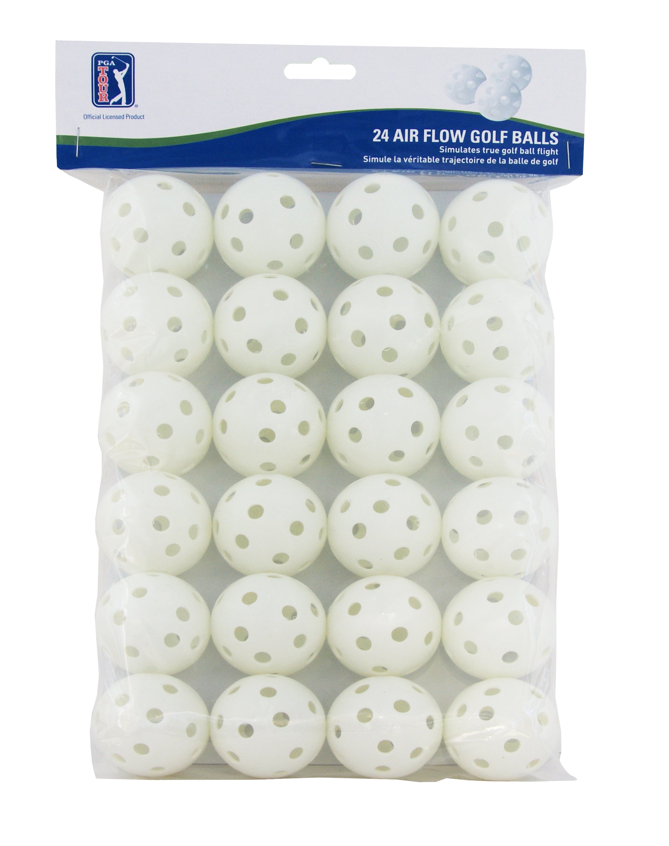 Balles de golf d'entraînement PGA Airflow - Ensemble de 24 - Blanc